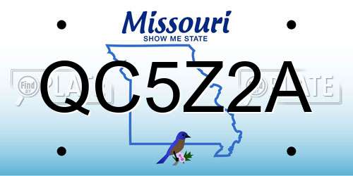 QC5Z2A Missouri License Plate