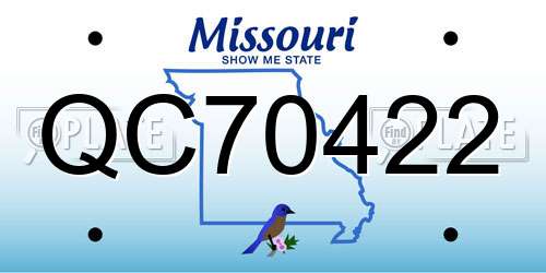 QC70422 Missouri License Plate