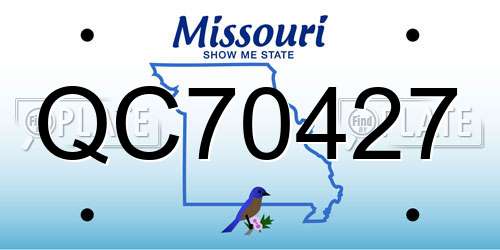 QC70427 Missouri License Plate