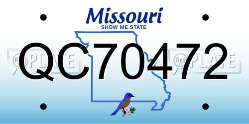 QC70472 Missouri License Plate