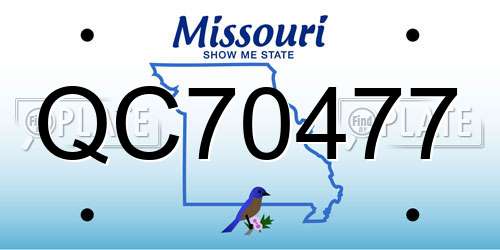 QC70477 Missouri License Plate