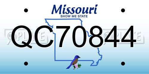QC70844 Missouri License Plate