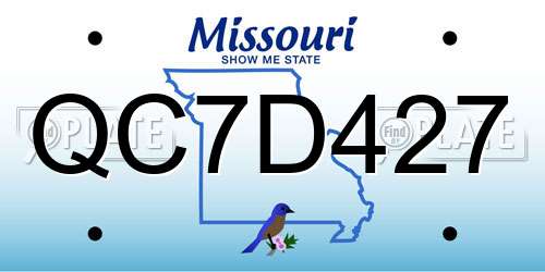 QC7D427 Missouri License Plate