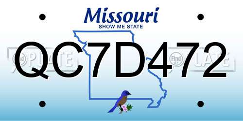 QC7D472 Missouri License Plate