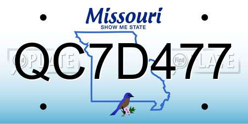 QC7D477 Missouri License Plate