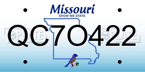 QC7O422 Missouri License Plate
