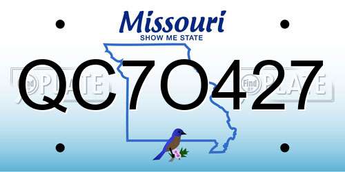 QC7O427 Missouri License Plate