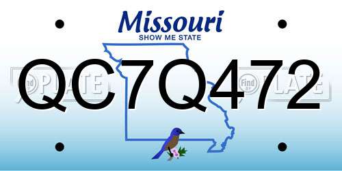 QC7Q472 Missouri License Plate