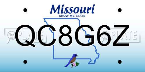 QC8G6Z Missouri License Plate