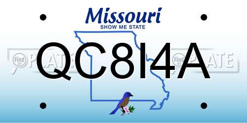 QC8I4A Missouri License Plate
