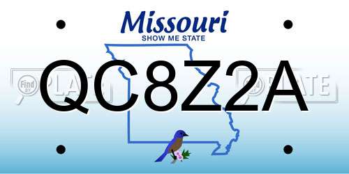 QC8Z2A Missouri License Plate