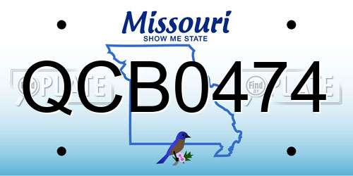 QCB0474 Missouri License Plate
