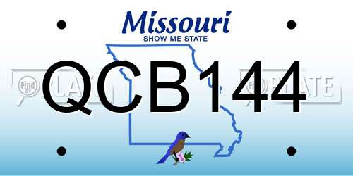 QCB144 Missouri License Plate