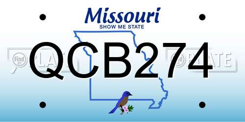 QCB274 Missouri License Plate
