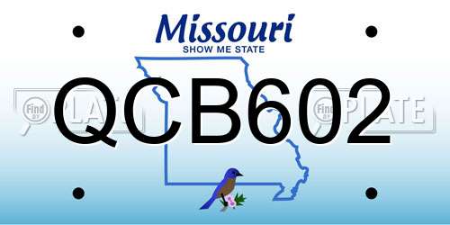 QCB602 Missouri License Plate