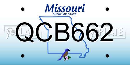 QCB662 Missouri License Plate