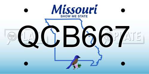 QCB667 Missouri License Plate