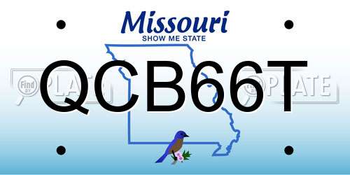 QCB66T Missouri License Plate