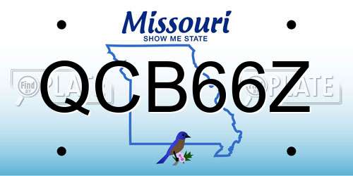 QCB66Z Missouri License Plate
