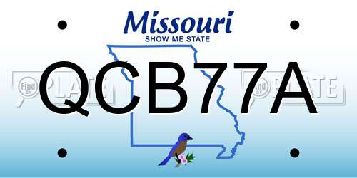 QCB77A Missouri License Plate
