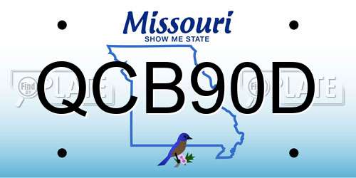 QCB90D Missouri License Plate