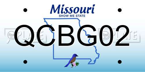 QCBG02 Missouri License Plate