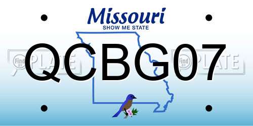 QCBG07 Missouri License Plate