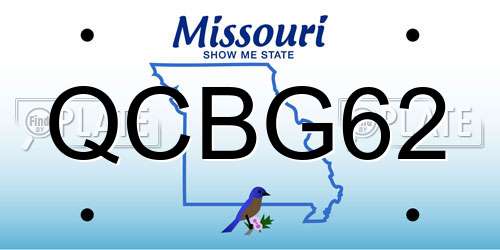 QCBG62 Missouri License Plate