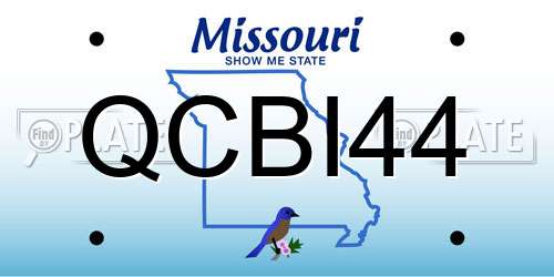 QCBI44 Missouri License Plate