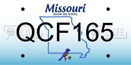 QCF165 Missouri License Plate