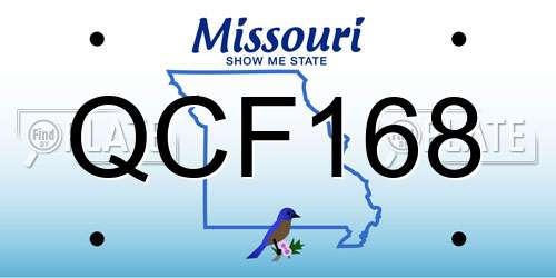 QCF168 Missouri License Plate