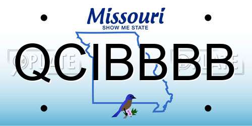 QCIBBBB Missouri License Plate