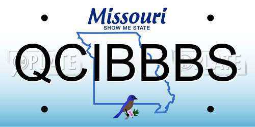 QCIBBBS Missouri License Plate