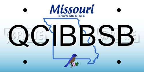 QCIBBSB Missouri License Plate