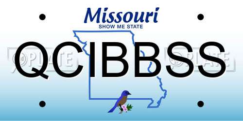 QCIBBSS Missouri License Plate