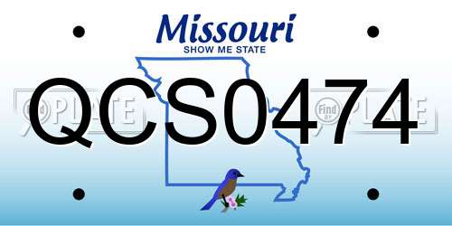 QCS0474 Missouri License Plate