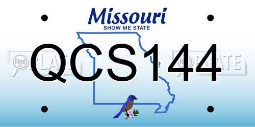 QCS144 Missouri License Plate