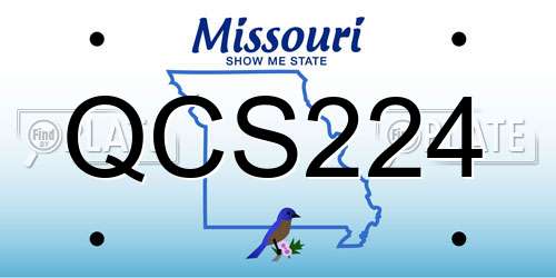 QCS224 Missouri License Plate