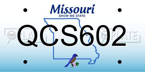 QCS602 Missouri License Plate