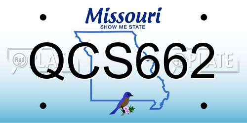 QCS662 Missouri License Plate