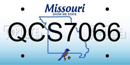 QCS7066 Missouri License Plate