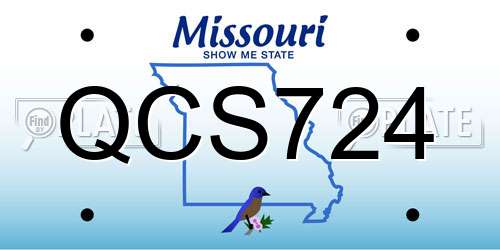 QCS724 Missouri License Plate