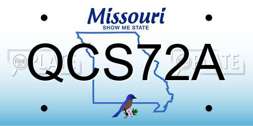 QCS72A Missouri License Plate