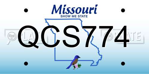 QCS774 Missouri License Plate
