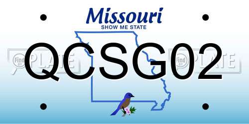 QCSG02 Missouri License Plate