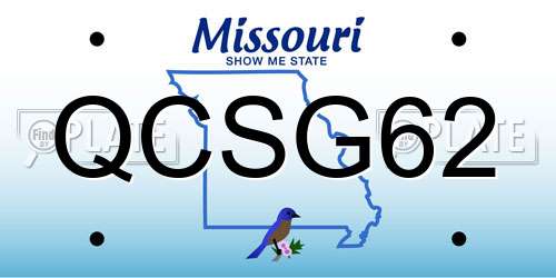 QCSG62 Missouri License Plate