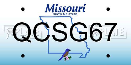 QCSG67 Missouri License Plate