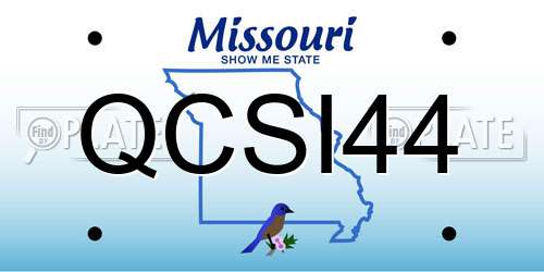 QCSI44 Missouri License Plate
