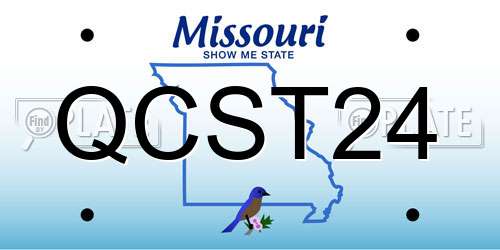 QCST24 Missouri License Plate