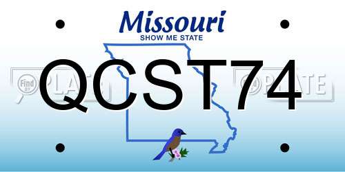 QCST74 Missouri License Plate